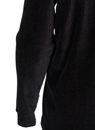 High neck velour blouse with zip, Black, Packshot image number 3