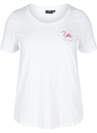 T-shirt with print, White Flamingo, Packshot image number 0