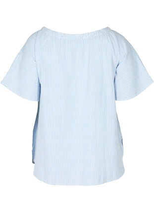 Striped blouse in 100% cotton, Skyway Stripe, Packshot image number 1
