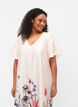 Midi dress with floral print and short sleeves, White Sand, Model image number 2