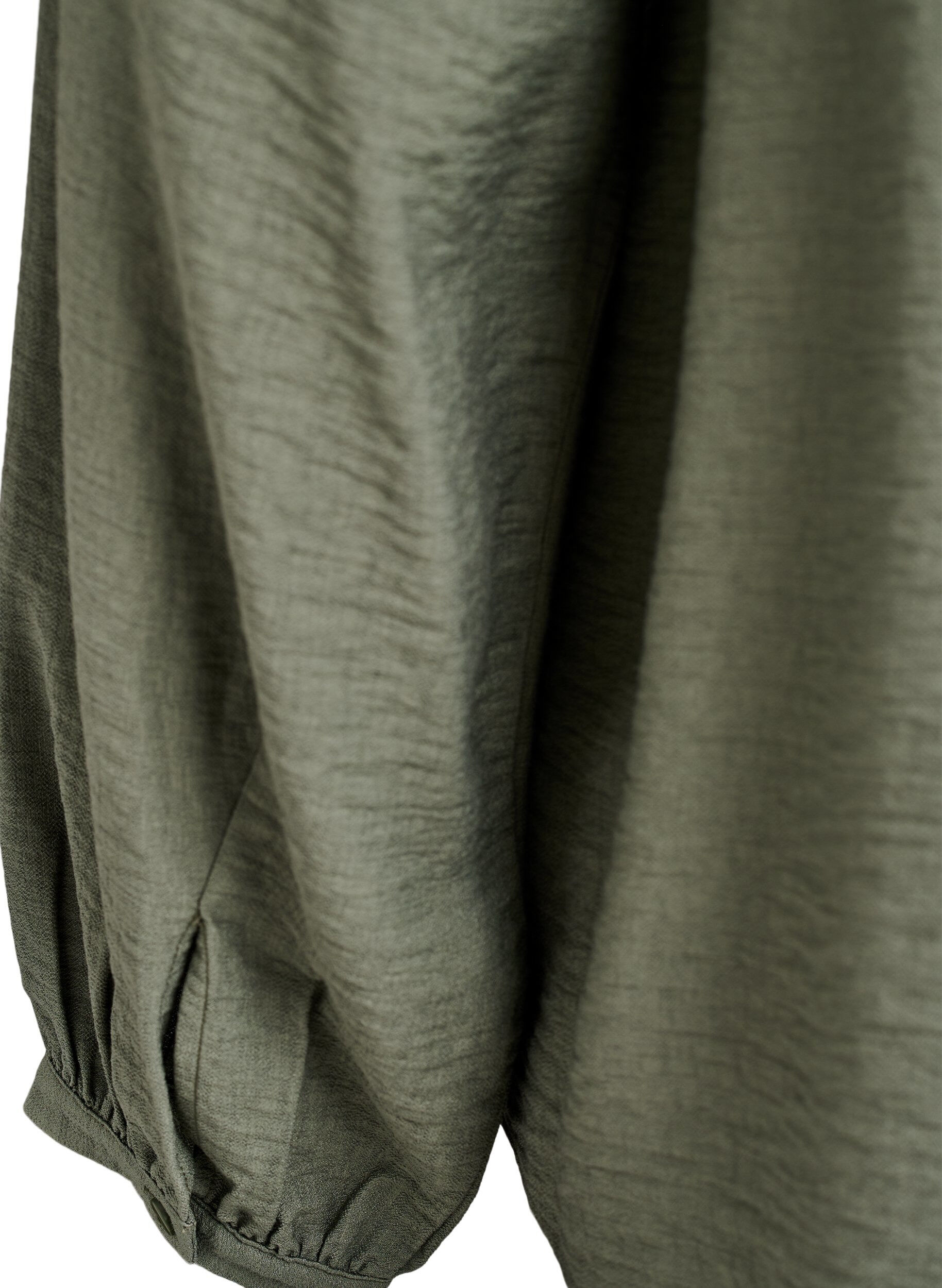 Zizzifashion Long-sleeved viscose blouse, Green, Packshot image number 3