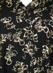 Long-sleeved blouse with frills and foil print, Black Foil AOP, Packshot image number 2