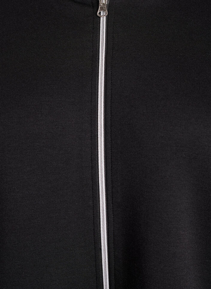 Scuba hoodie with zip and pockets, Black, Packshot image number 2