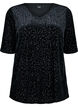 Blouse with short sleeves and leopard print, Black, Packshot image number 0
