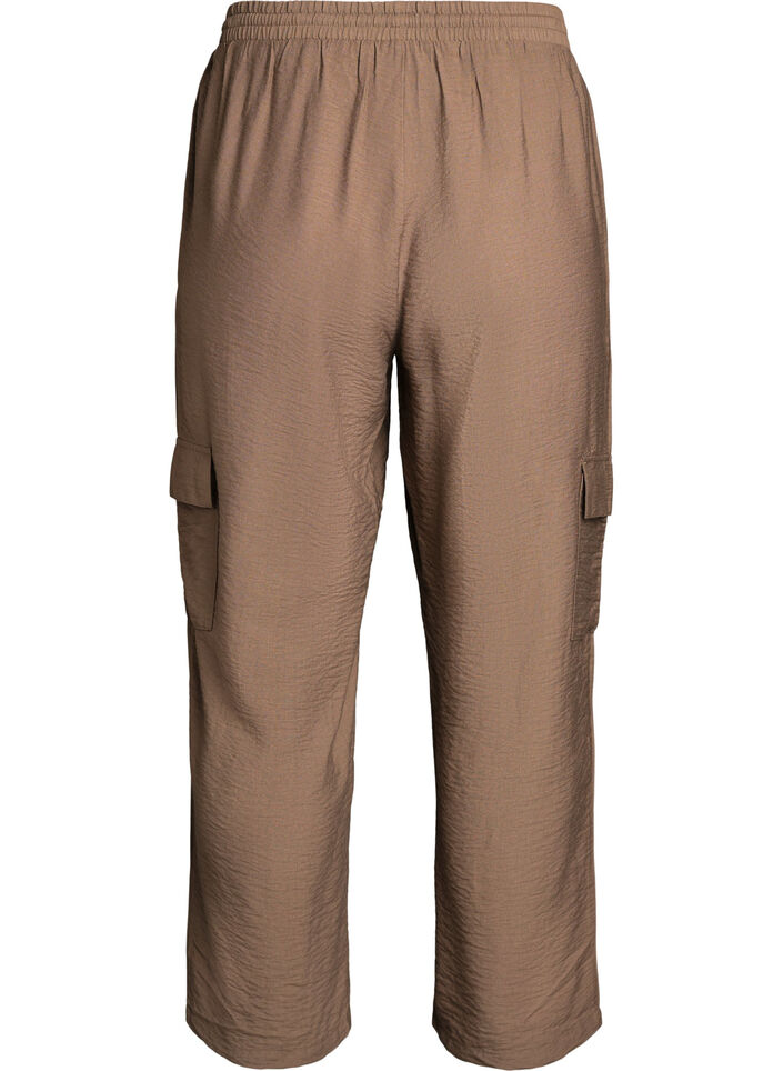 High-waisted cargo trousers, Beige, Packshot image number 1