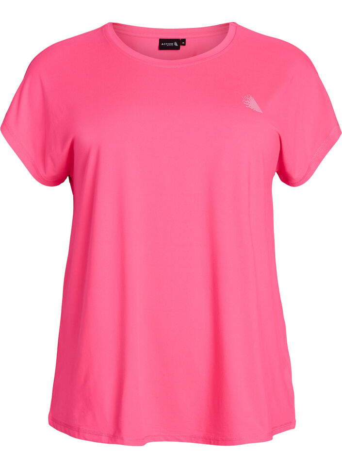 Solid-coloured training T-shirt, Pink, Packshot image number 0