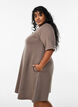 Knee-length jersey dress with pockets and A-line shape, Brown, Model image number 3
