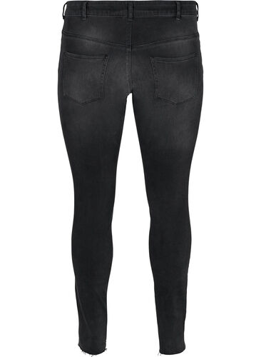 Sanna jeans with frayed edges, Grey Denim, Packshot image number 1