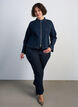 Fitted denim jacket with zip, Blue, Model image number 1