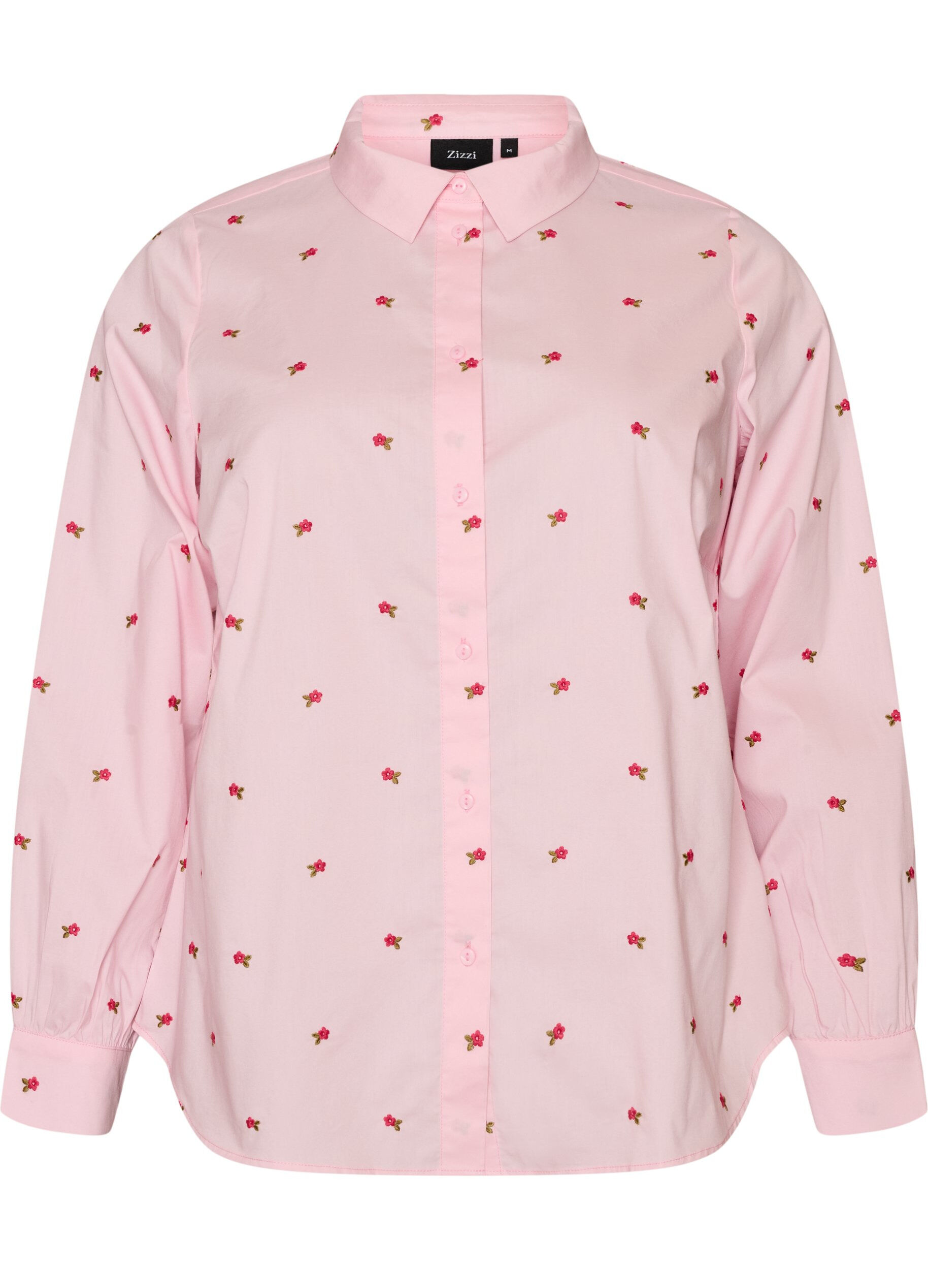 Shirt with embroidered flowers