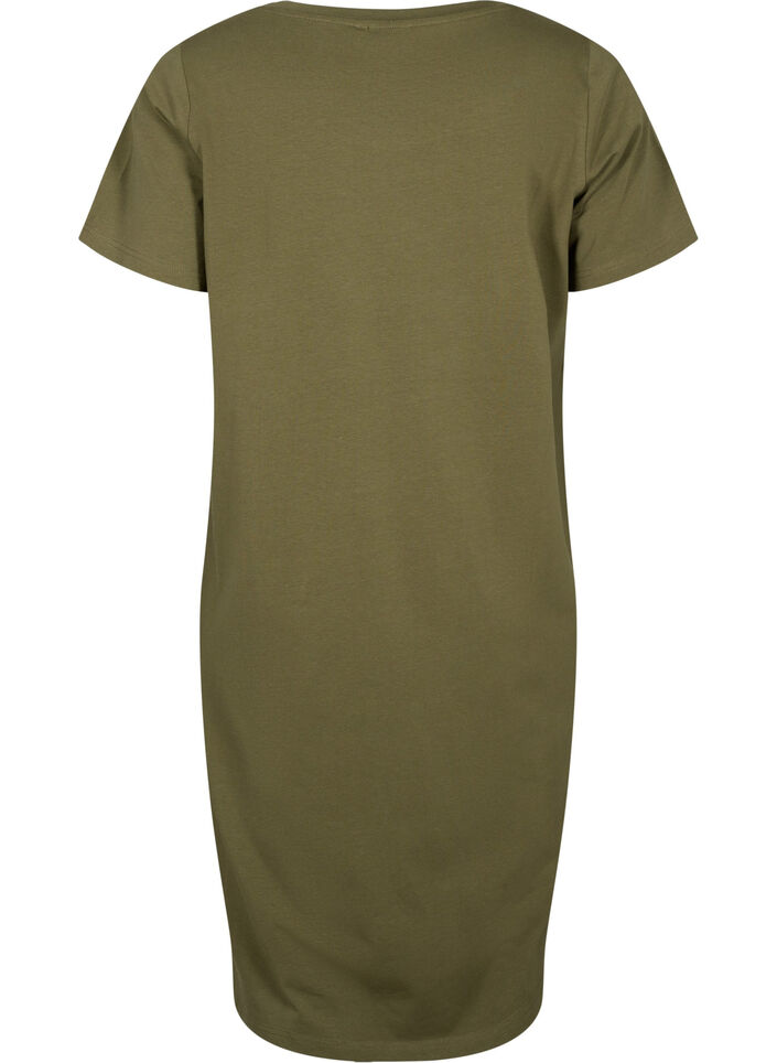 Cotton dress with short sleeves, Ivy Green, Packshot image number 1