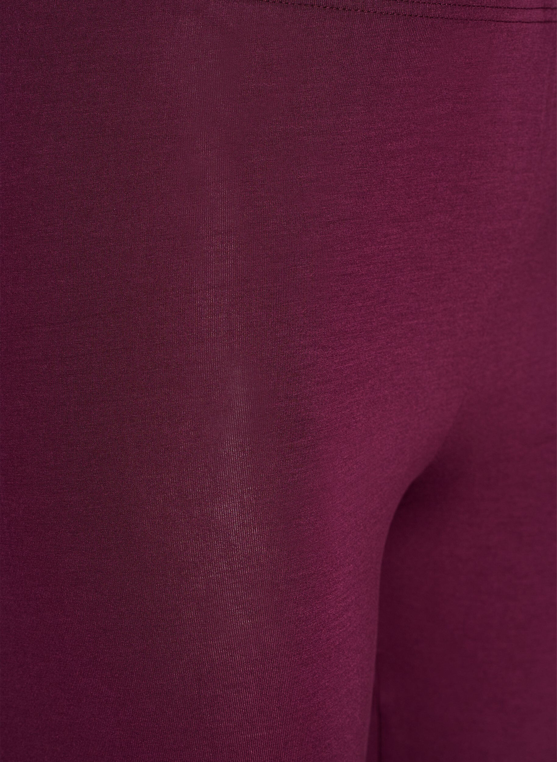 Zizzifashion Basic leggings in viscose, Dark Bordeaux, Packshot image number 2
