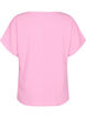 Blouse with short sleeves and a round neckline, Pink, Packshot image number 1