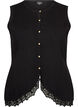 Knitted vest with lace trim, Black, Packshot image number 0