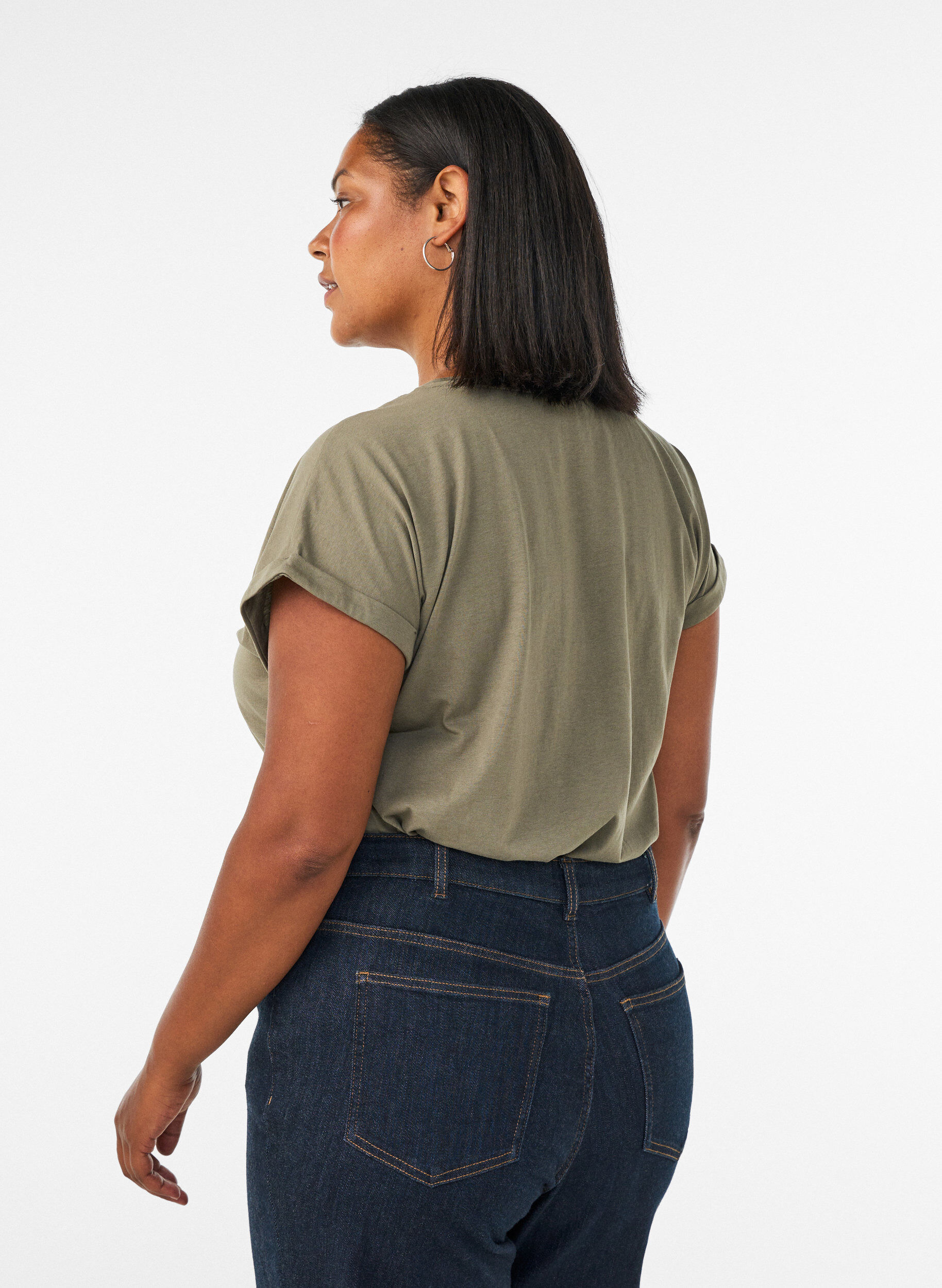 ZizzifashionT-shirt with decorative front print, Green, Model image number 2