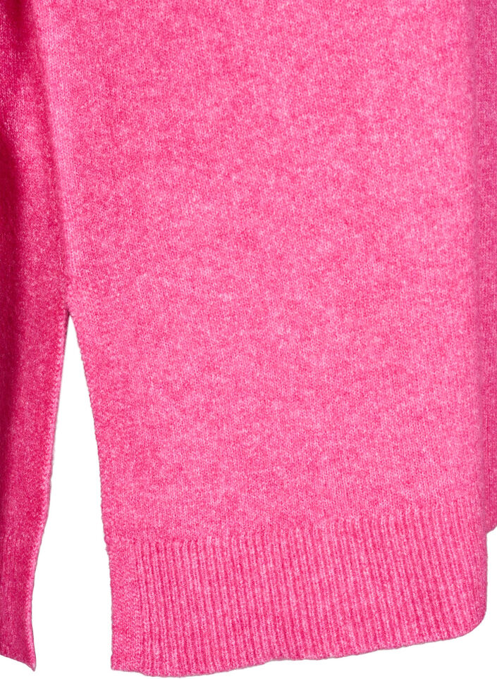 Knitted top with wool and slits, Raspberry Rose Mel., Packshot image number 3