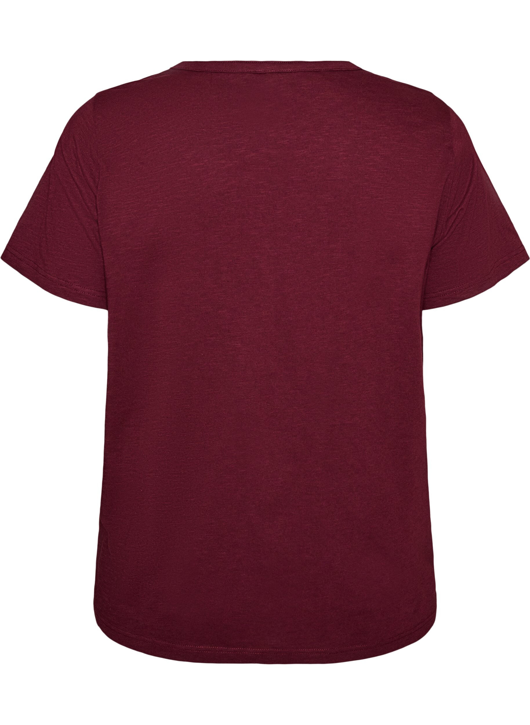 ZizzifashionT-shirt with button detail, Dark Bordeaux, Packshot image number 1