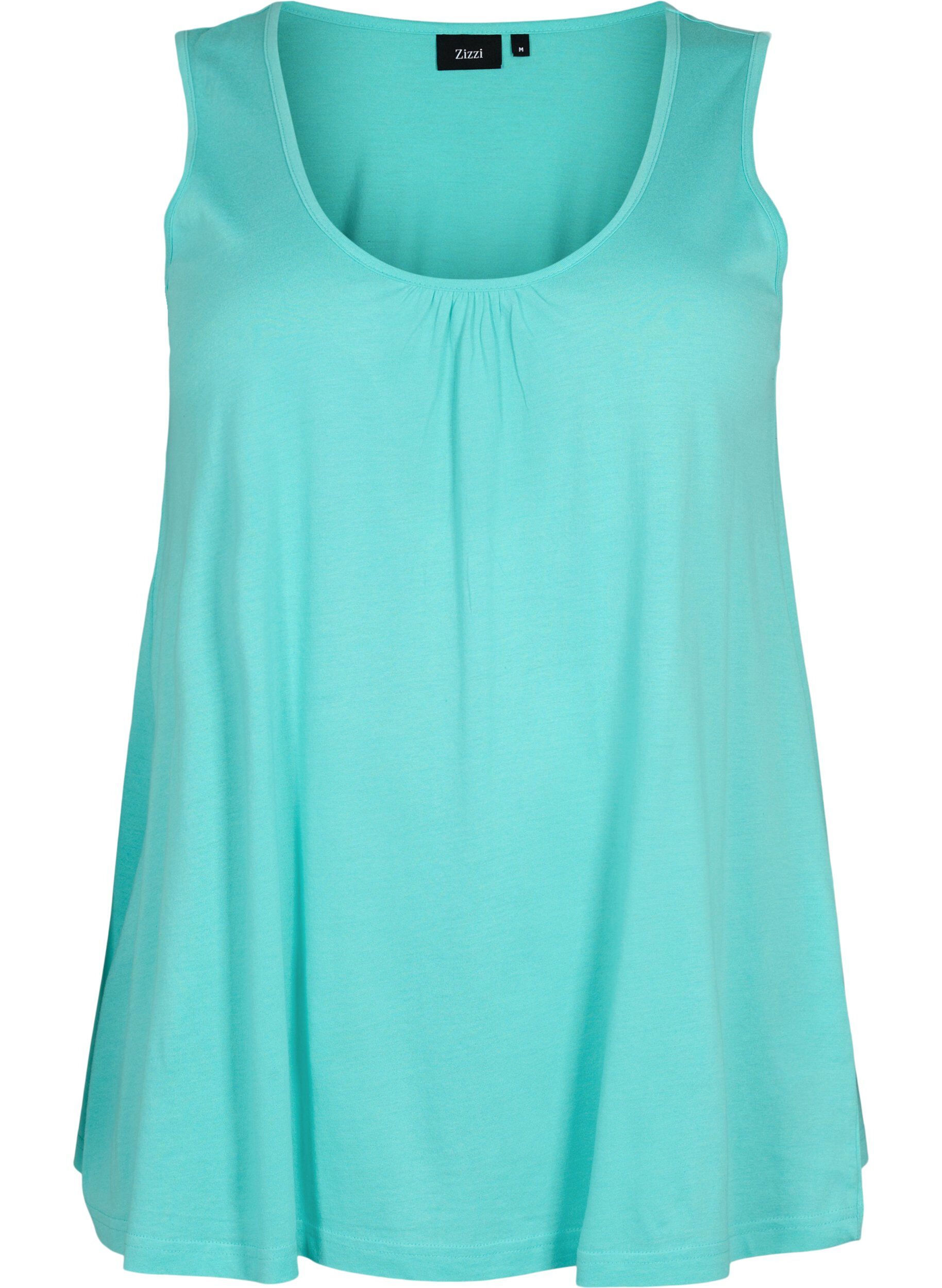 Zizzifashion Top with a-shape and round neck, Turquoise, Packshot image number 0