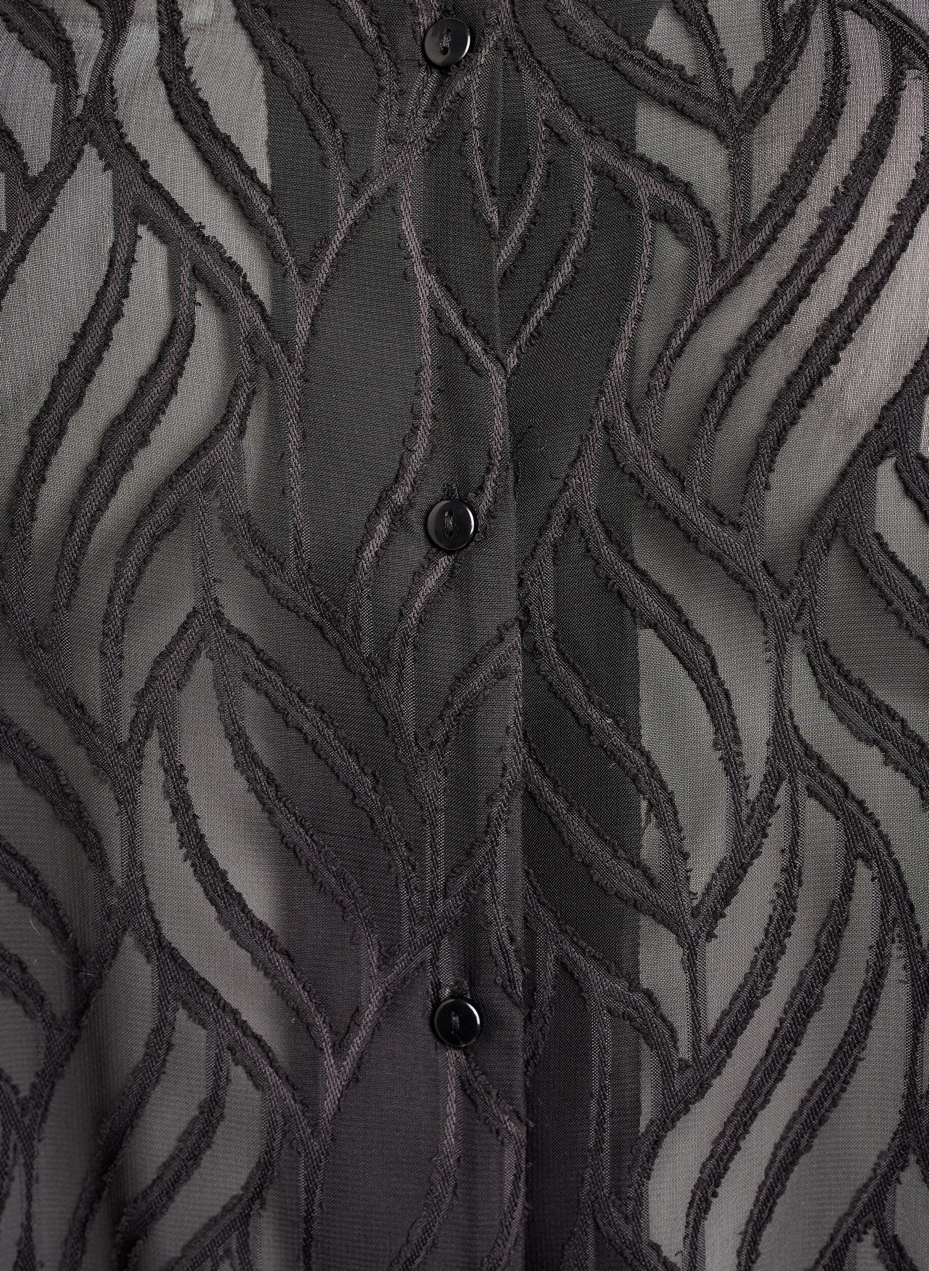 Zizzifashion Chiffon tunic with textured pattern, Black, Packshot image number 2