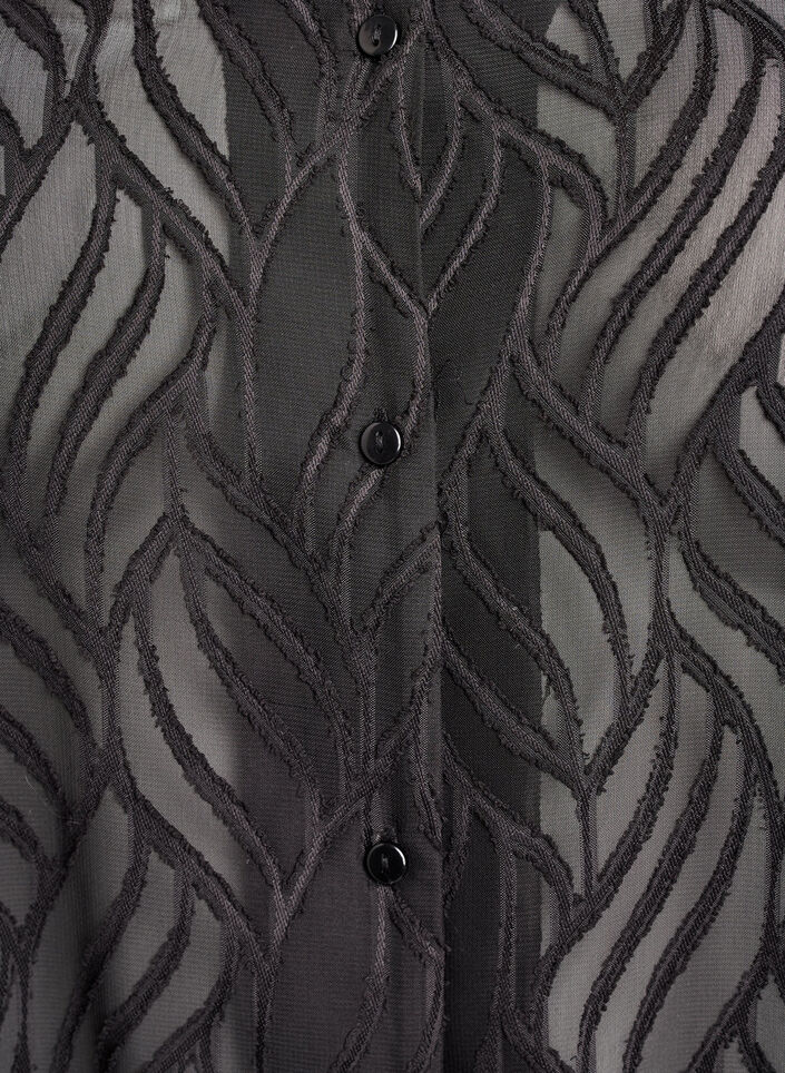 Chiffon tunic with textured pattern, Black, Packshot image number 2