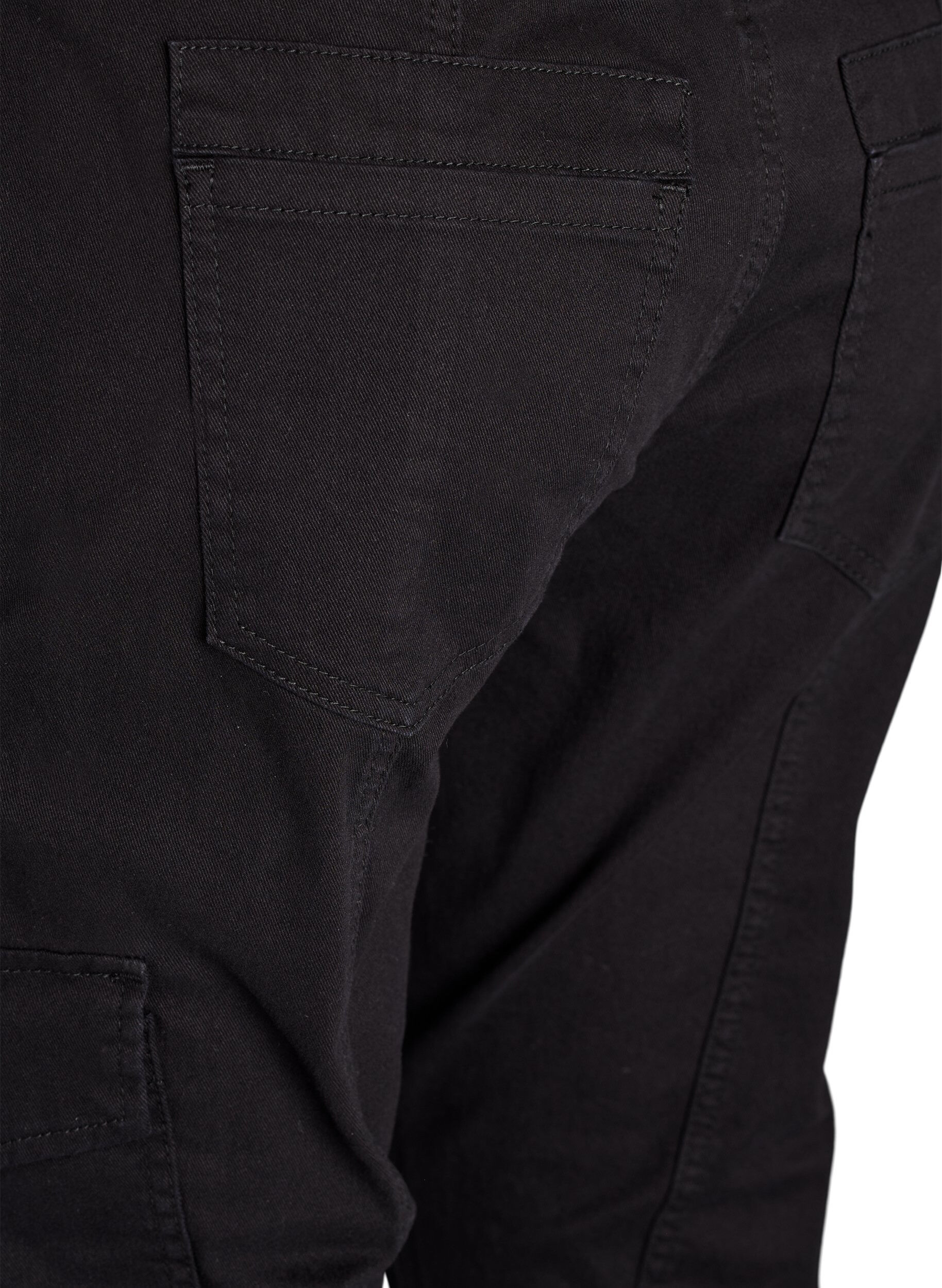 Zizzifashion Slim fit trousers with cargo pockets, Black, Packshot image number 3