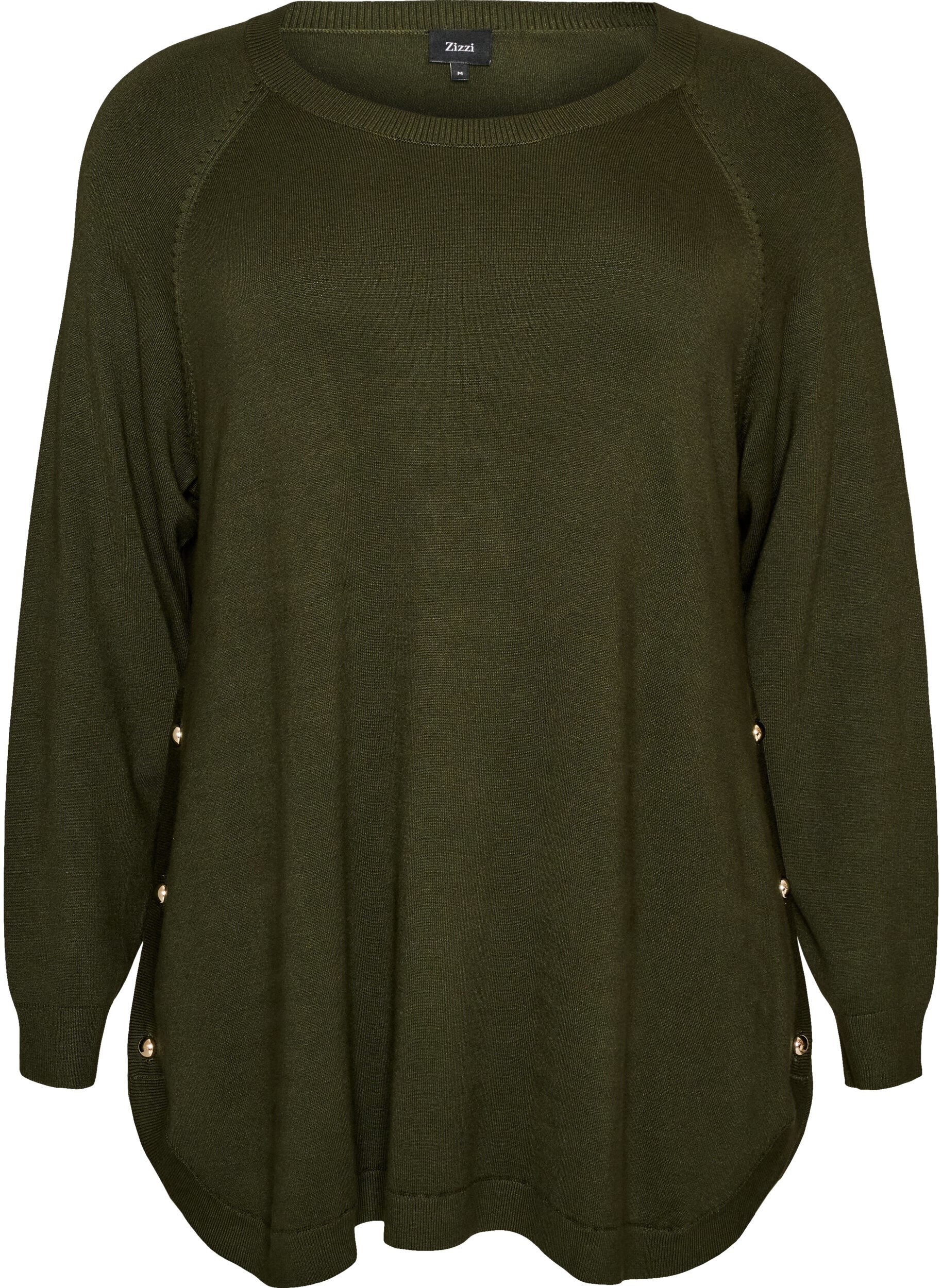 Knitted blouse with side buttons