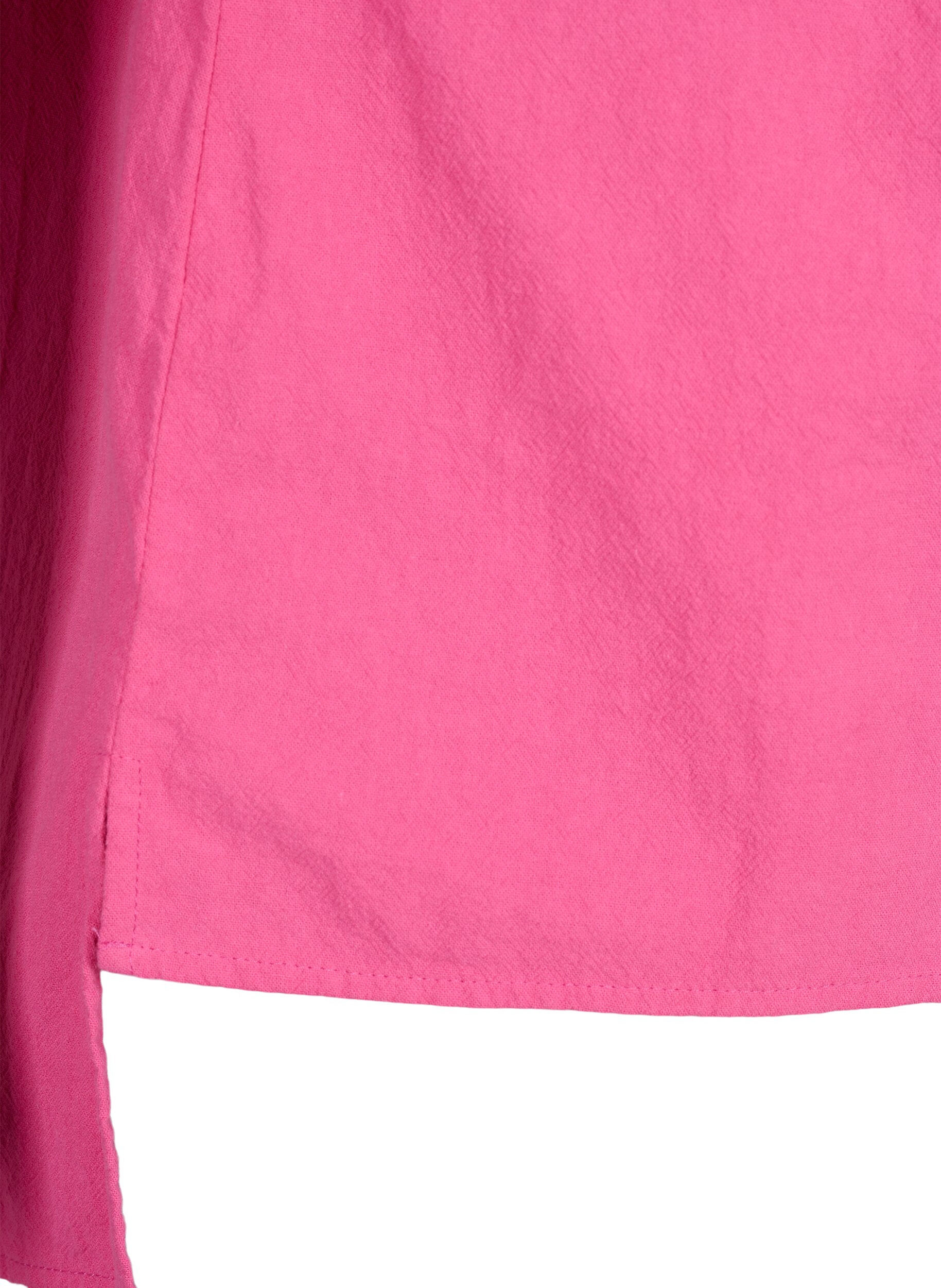 Zizzifashion FLASH - Cotton blouse with half-length sleeves, Raspberry Rose, Packshot image number 3