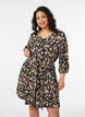 Short dress with 3/4 sleeves and pattern, Black, Model image number 0