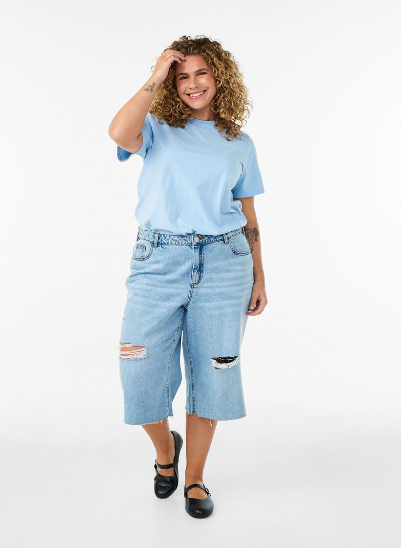 Organic cotton graphic T-shirt, Light Blue, Model image number 1