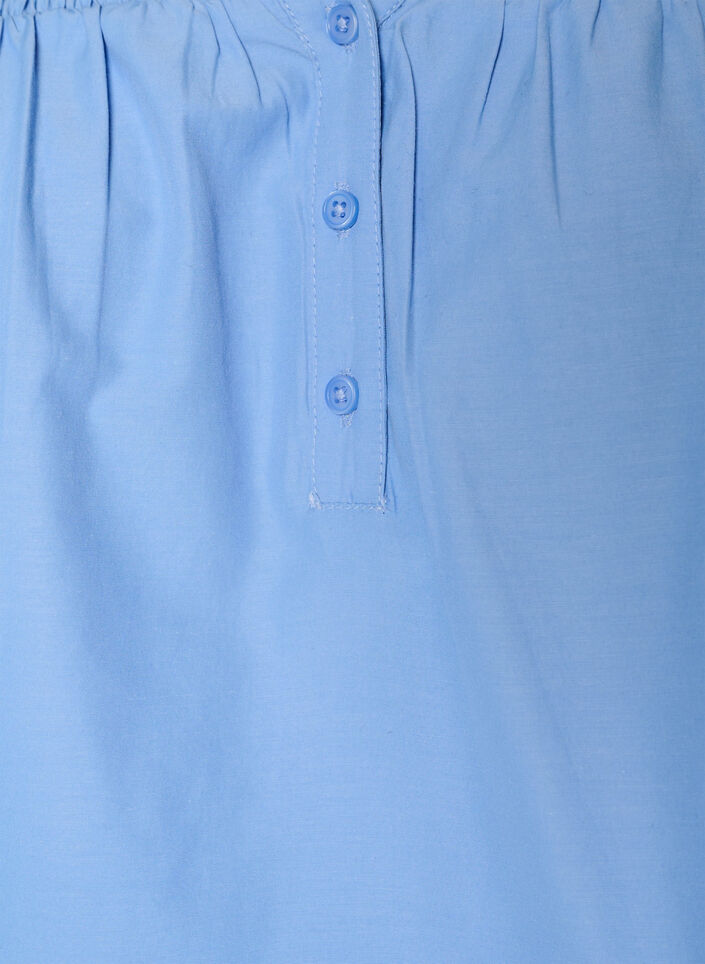 Blouse with smock and 3/4 sleeves, Blue, Packshot image number 2