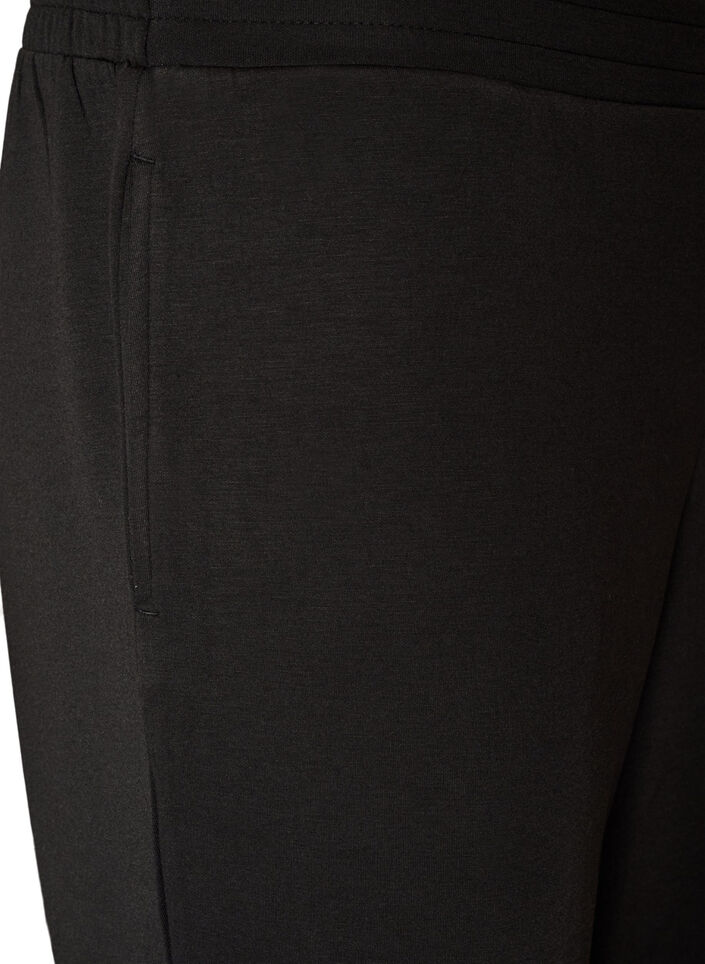 Jersey trousers with high waist and pockets, Black, Packshot image number 2