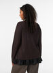 Structured blouse with ruffle hem, Brown, Model image number 2