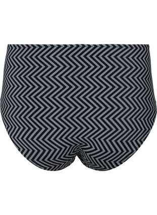 Printed bikini bottoms with high waist, Zig Zag Print, Packshot image number 1