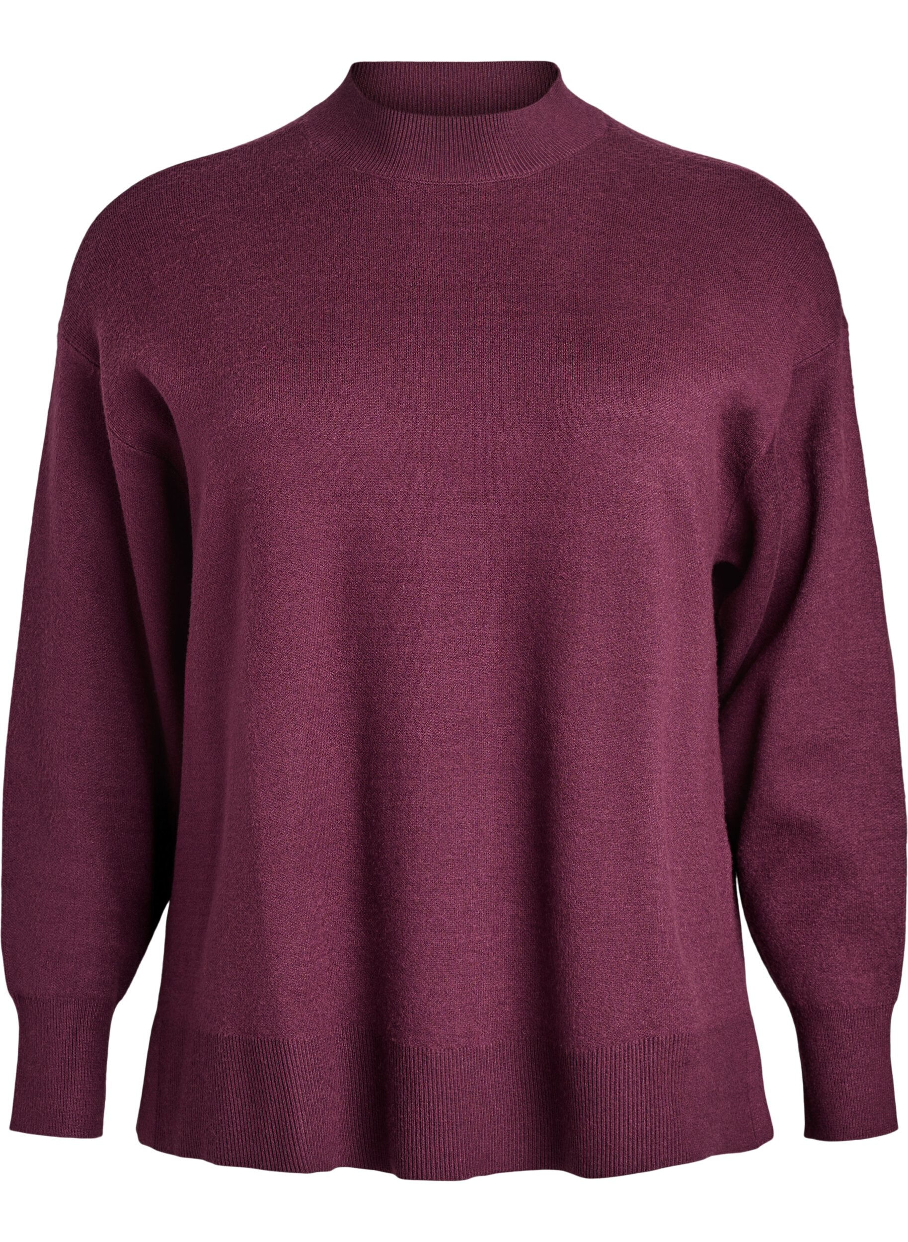 Knit blouse with high neck