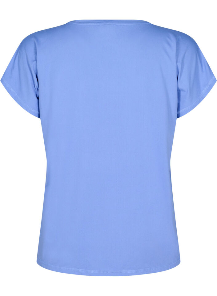 Solid-coloured workout T-shirt, Blue, Packshot image number 1