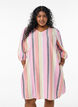 Short dress in linen and viscose with 3/4 sleeves, Yellow, Model image number 0