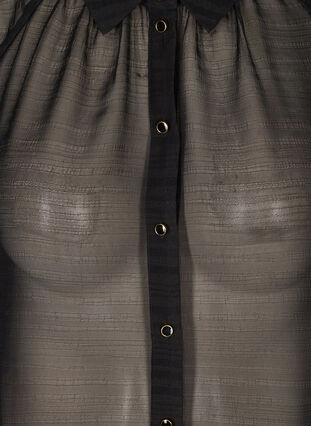 Transparent shirt with 3/4 length puff sleeves, Black, Packshot image number 2