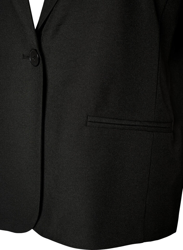 Blazer with short sleeves and lapels, Black, Packshot image number 2