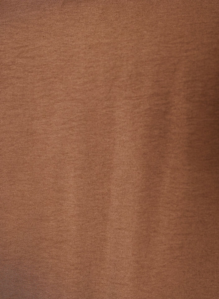 Blouse with balloon sleeves and V-neck, Brown, Packshot image number 2