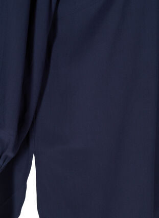 Viscose shirt with 3/4-length puff sleeves, Navy Blazer, Packshot image number 3