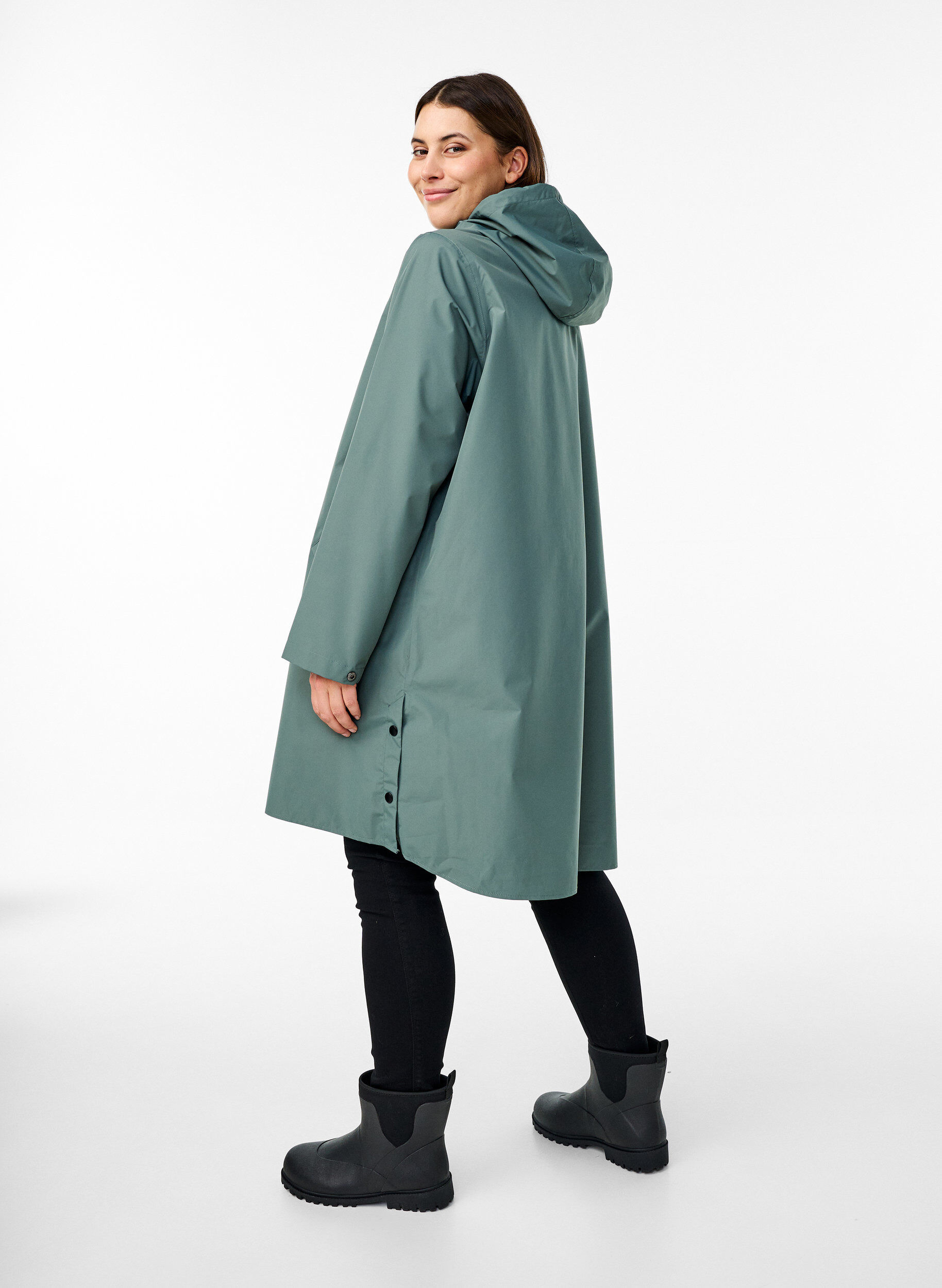Zizzifashion Rain jacket with pockets and hood, Green, Model image number 2