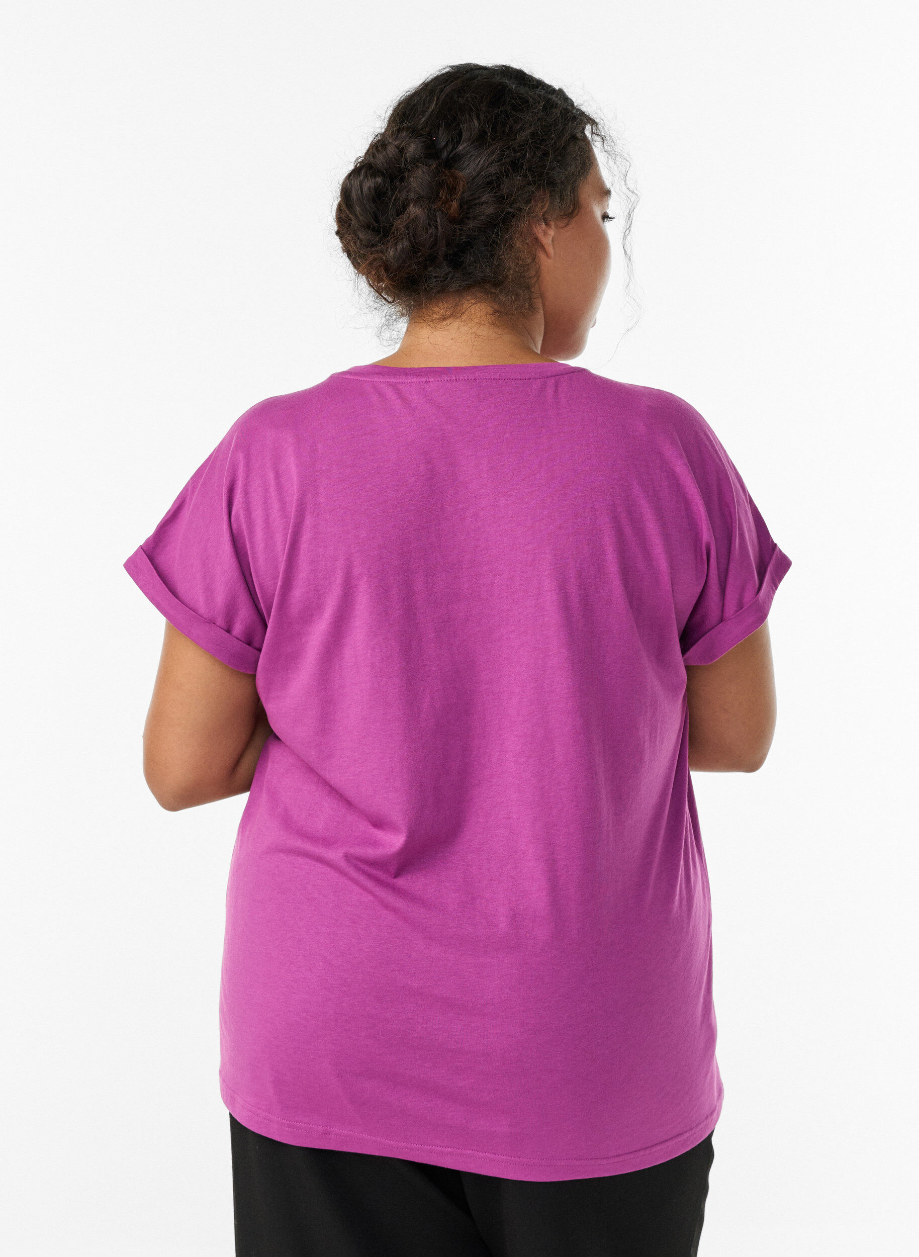 Zizzifashion Short-sleeved t-shirt in a cotton blend, Purple, Model image number 2