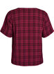 Blouse with check pattern and V-neckline, Dark Bordeaux, Packshot image number 1