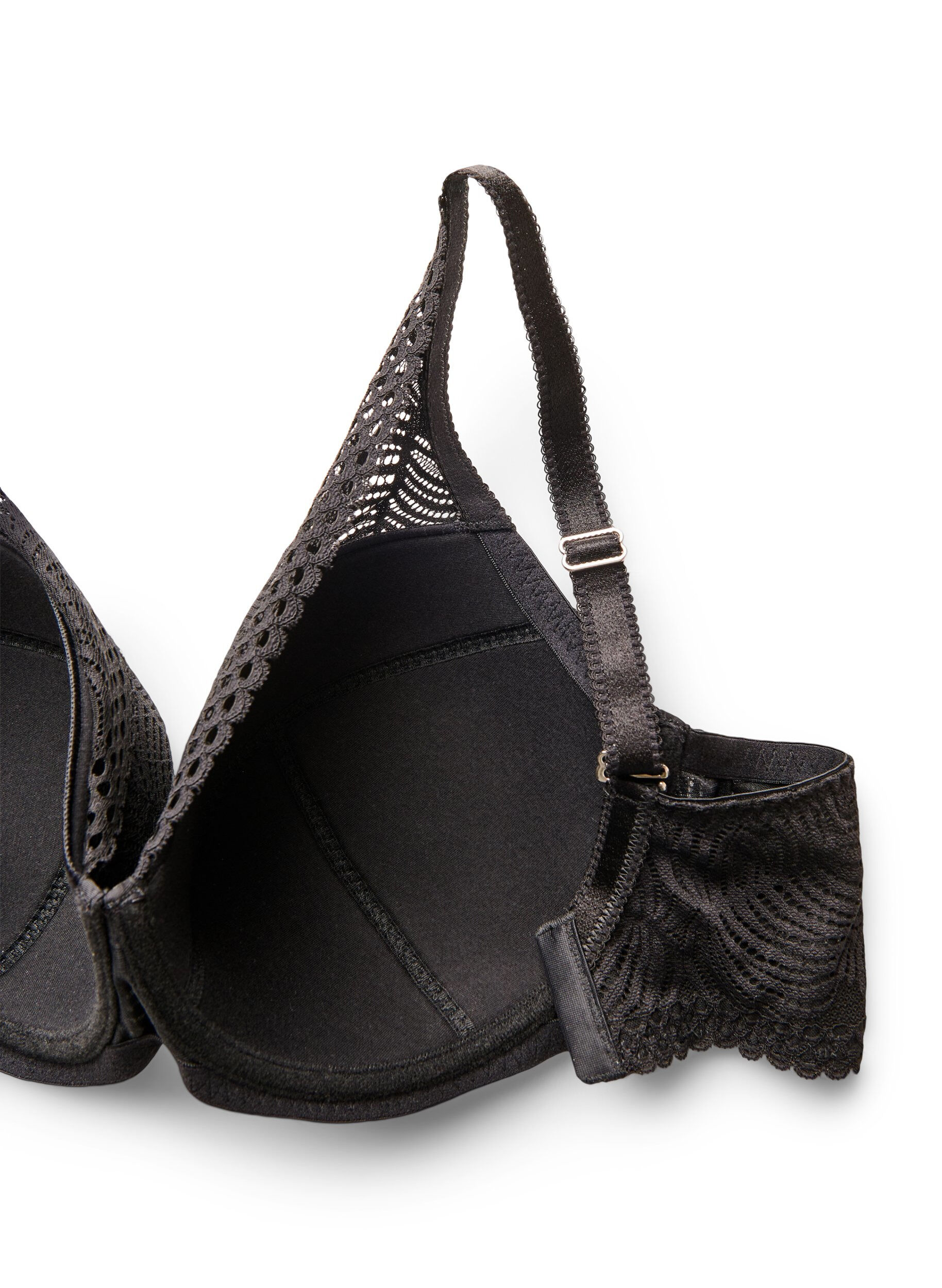 Zizzifashion Lace bra with padded cups, Black, Packshot image number 3