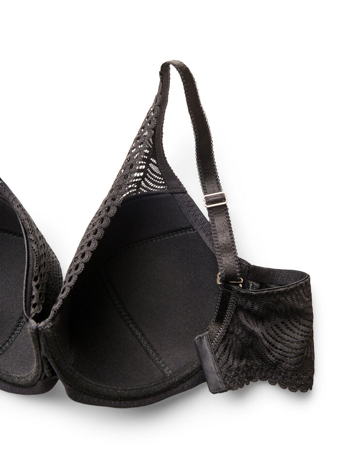 Lace bra with padded cups, Black, Packshot image number 3