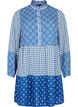 A-shape dress with patterns and cutlines, Blue AOP, Packshot image number 0