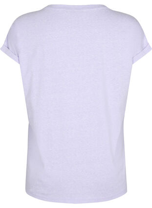 Melange t-shirt with short sleeves, Lavender Mél, Packshot image number 1