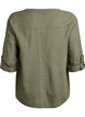 Cotton shirt blouse with V-neck, Green, Packshot image number 1