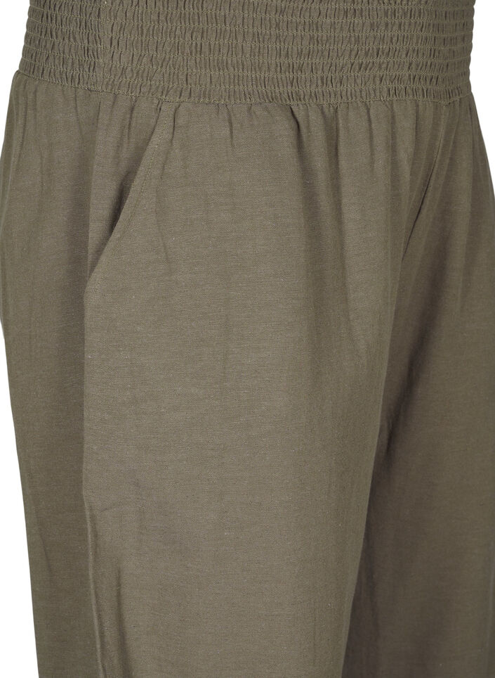 Smock pants with linen, Green, Packshot image number 2