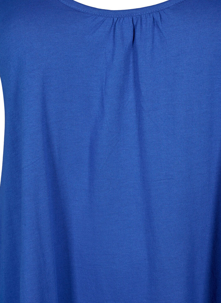 Top with a-shape and round neck, Victoria blue, Packshot image number 2